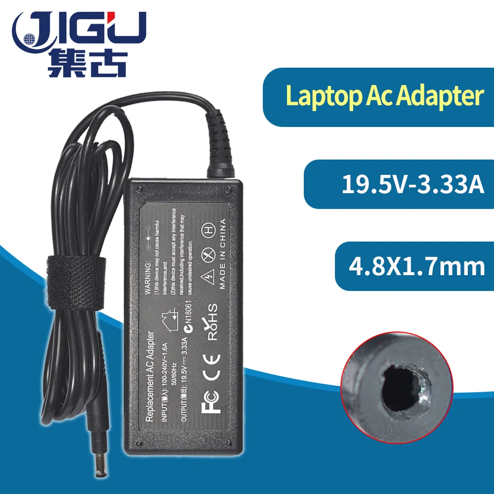 

JIGU Laptop Power Adapter Chargr 4.8*1.7mm For HP Pavilion 14-B001AU 693715-001 M1-u001dx 15-an051dx D1A50UA 19.5V 3.33A