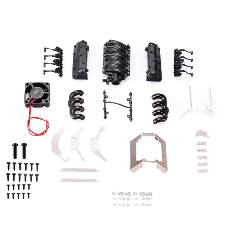 DJC-0641 LS3 V8 6.2L крышка двигателя вентилятор радиатора для 1/10 TRX4 D90/110/130 Запчасти