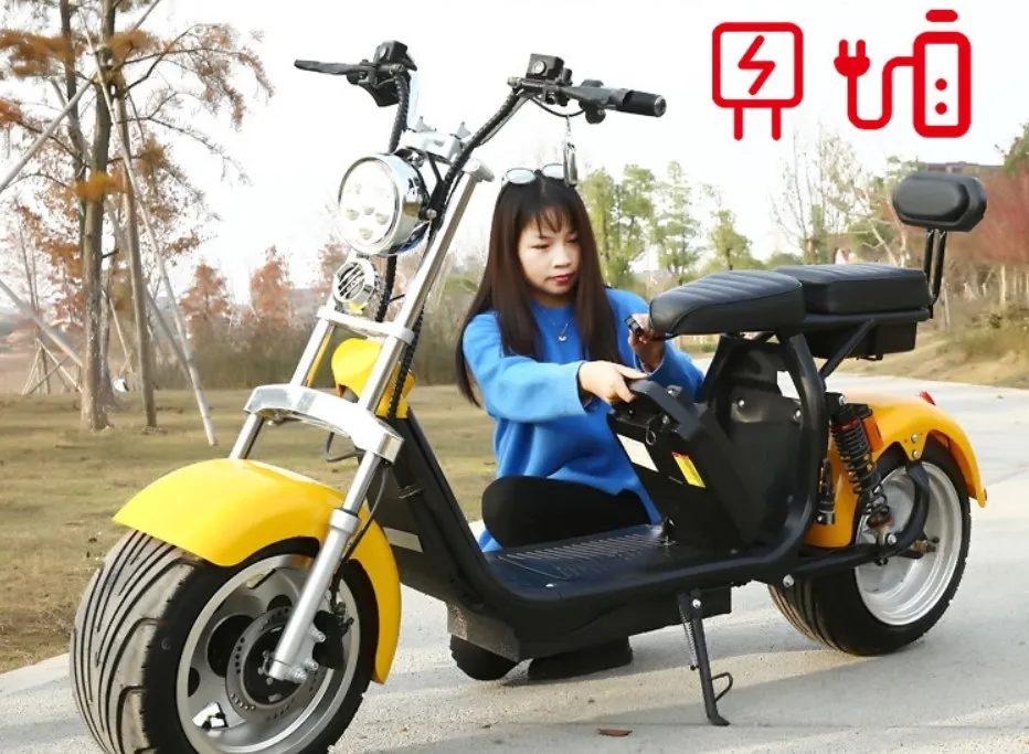 Электрический мотоцикл E bike 60V1000W электрический скутер Citycoco Moto двойной