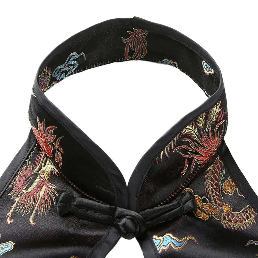 Женский винтажный укороченный топ с вышивкой Cheongsam на шнурках бретелькой через