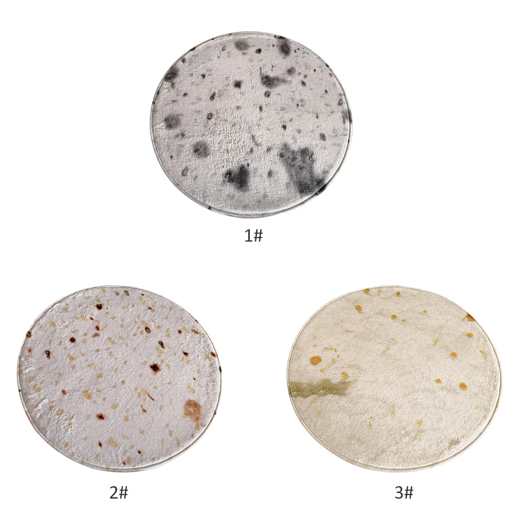 Удобное круглое мягкое Флисовое одеяло с забавными изображениями еды Tortilla de Harina