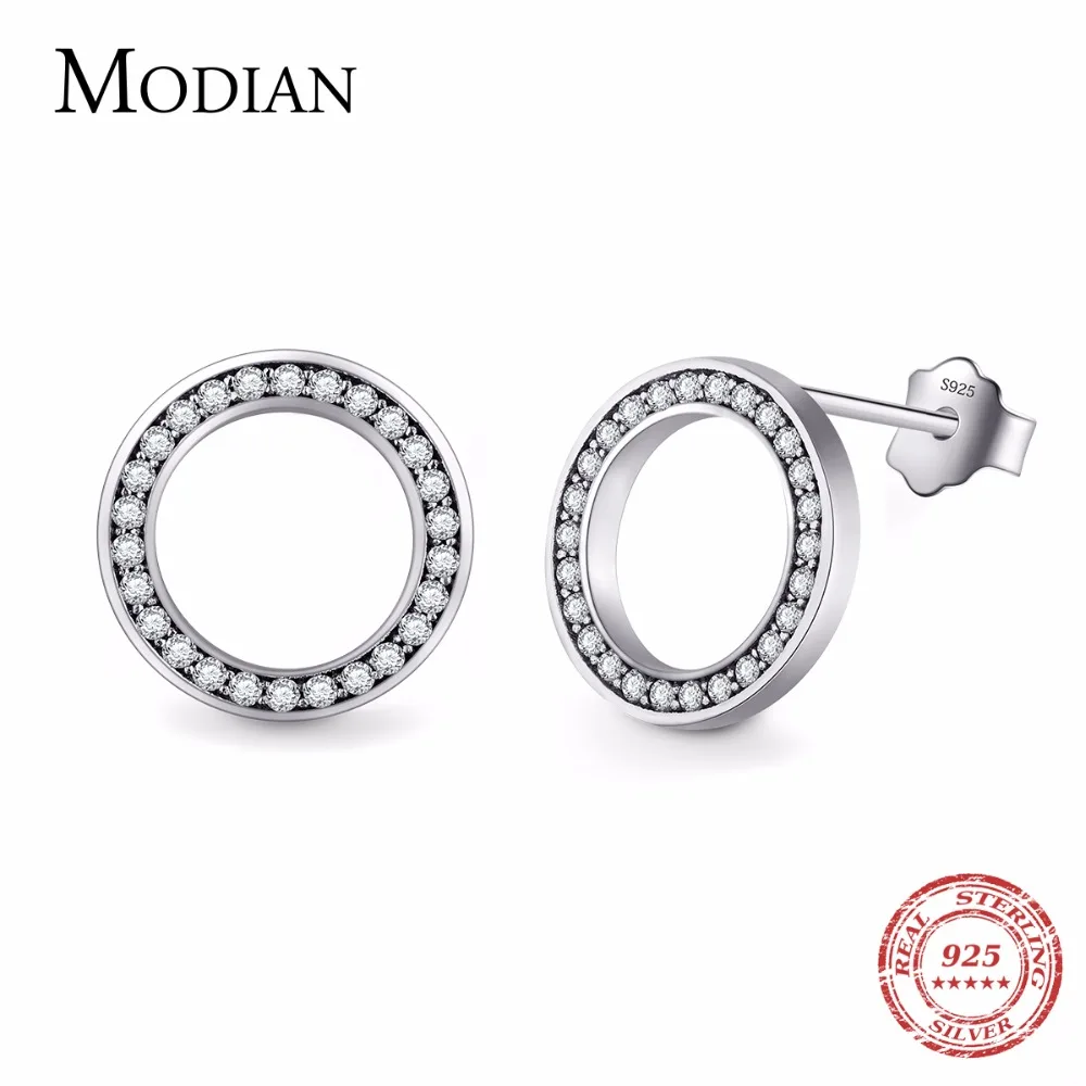 Modian из натуральной 925 пробы, серебряные Простые круглые наборы, винтажное модное кольцо, Классическая Подвеска на ожерелье для женщин, свадебные ювелирные изделия
