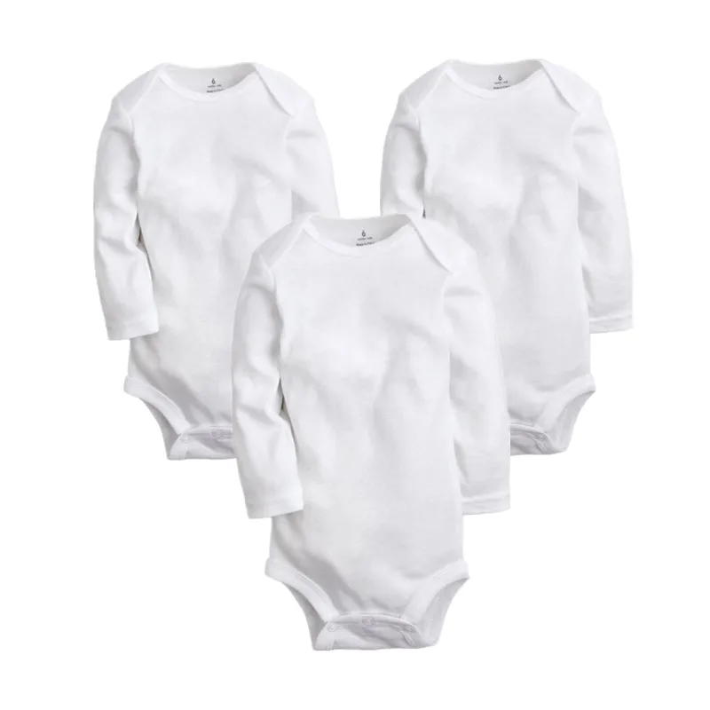 

3pcs/pack 2022 classic White long sleeve baby bodysuit newborn baby clothing 100% cotton kids pajamas