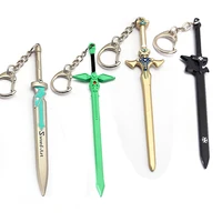 sword art online weapon model keychain tung people asuna alloy keyring key chains charms car pendant key buckle wholesale