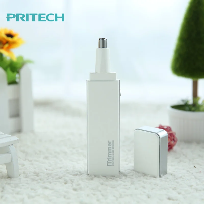 White PRITECH портативный триммер для волос в носу со светодиодный светильник для мужчин профессиональный прибор для удаления волос в носу ушей электрический триммер для волос Прямая поставка - Цвет: White