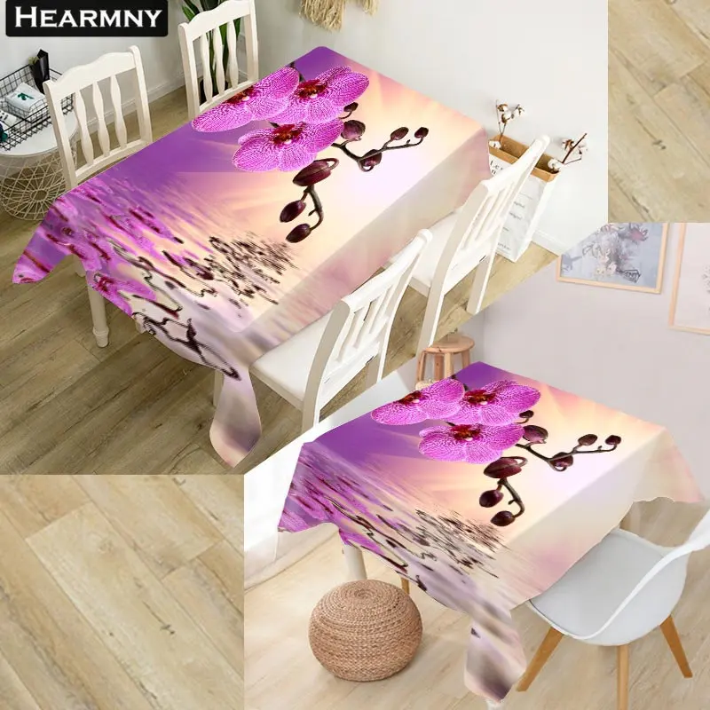 HEARMNY Pink Flower Tablecloth 3D Oxford Fabric Square/Rectangular Dust-proof Table Cover For Party Home Decor TV Covers - Цвет: 10