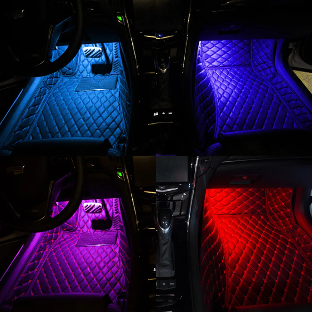 12 светодиодный RGB автомобилей Атмосфера украшения светильник полосы 12V Авто