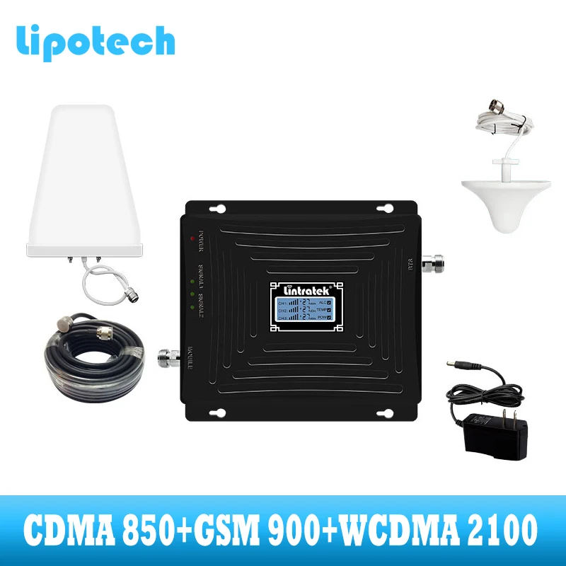 Lintratek трехдиапазонный 2G усилитель сотового сигнала CDMA 850 GSM 900 WCDMA 2100