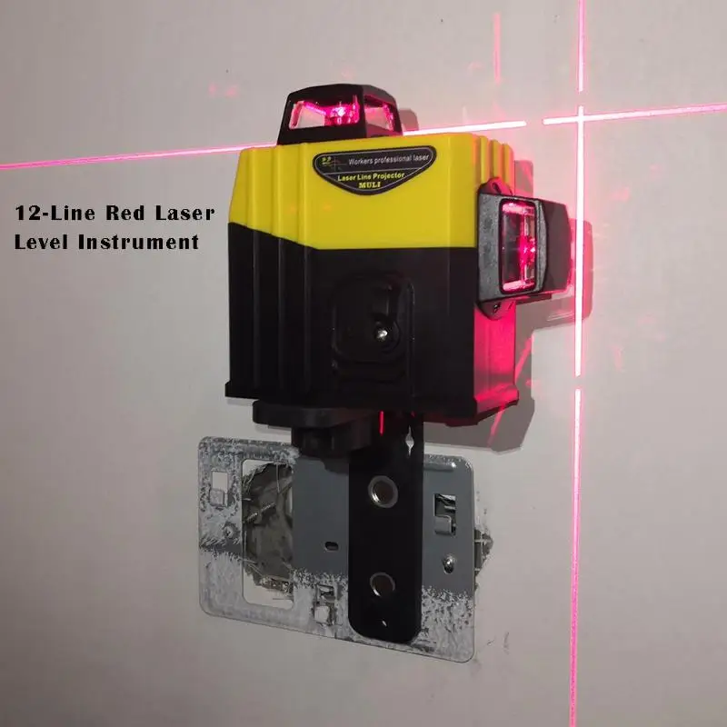 

12 Lines 3D Infrared Red Beam Self-leveling Device Laser Level Instruments with Self-Leveling Super Powerful Red Laser Beam new