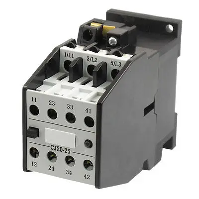Contator ac com Trilho de Montagem Contator ac de Tensão de Bobina 24v 25a Polos 2no 2nc 35 mm