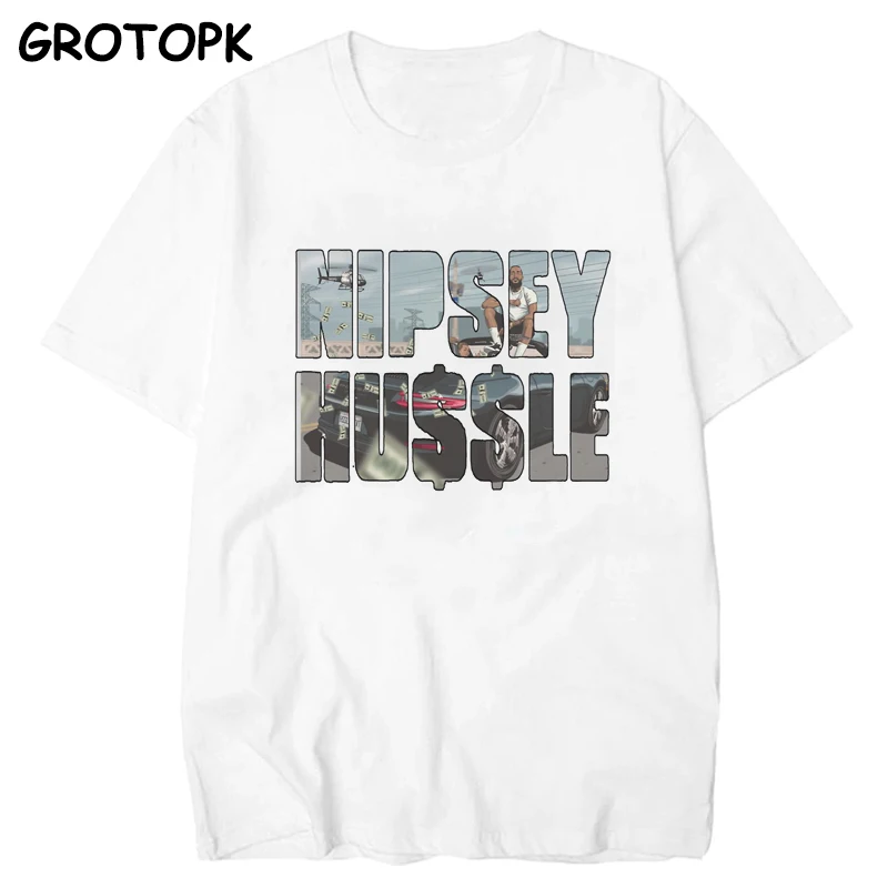 Мужская футболка с принтом The Great Nipsey, белая футболка в стиле хип-хоп, Harajuku, уличная одежда, рэпер Lil Peep Nipsey Hussle, мужская одежда