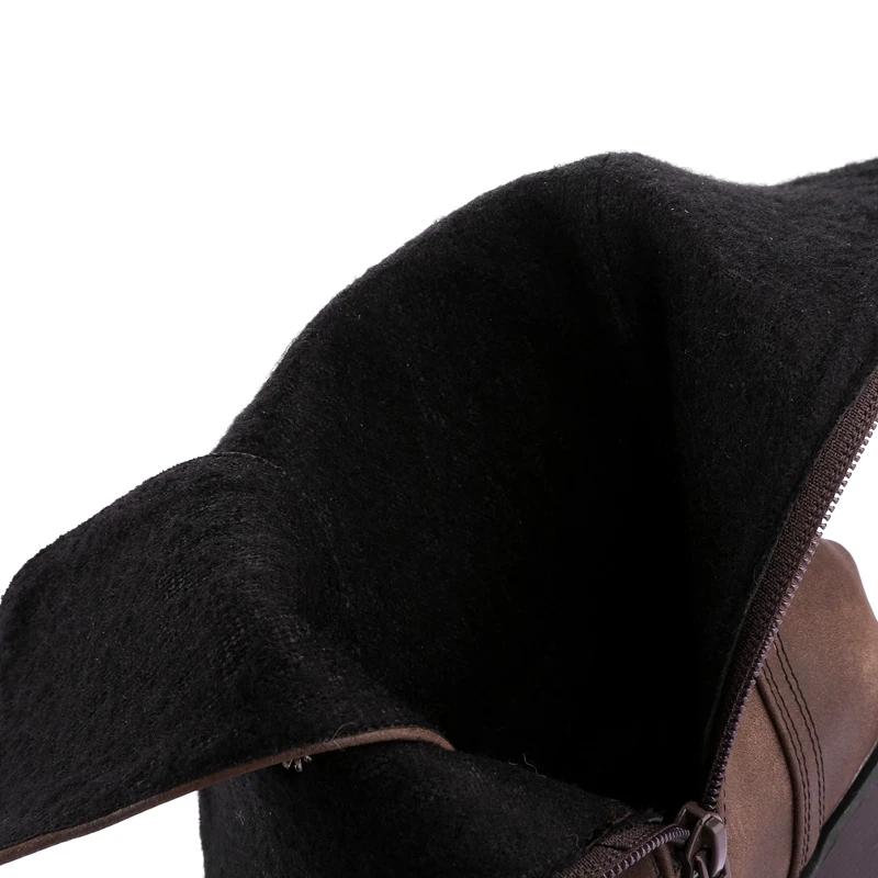 Zapatos mujer Зимняя женская обувь искусственная кожа на низком каблуке Ботинки