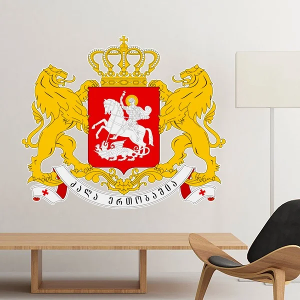 

Georgia National Emblem Country Symbol Mark Pattern Removable Wall Sticker Art Decals Mural DIY Wallpaper for Room Decal