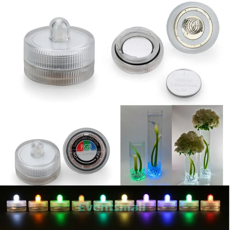 100 pcs/lot Mini Submersible Led Light Floral Water Features Underwater LED Lights for Wedding Xmas Party Event Decoration