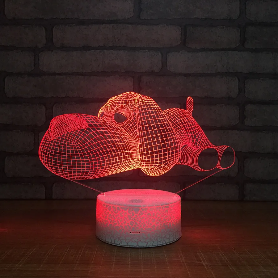 Коростель белое основание собака лампа 3D ночной Светильник Дети Детские игрушки