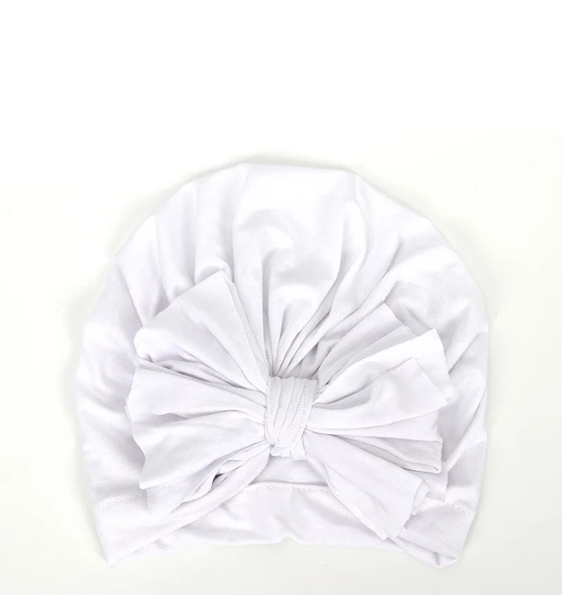 Color 10 White Повязка на голову для маленьких девочек, шапка с бантиком, топ, тюрбан из хлопка, повязка на голову, подарок для детского душа - Цвет: Color 10 White