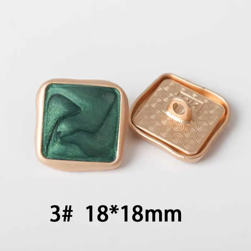 No3 18mm Горячий масляный фиолетовый/зеленый/розовый 5 шт. диаметр 18 мм-30 мм золотистые металлические пуговицы, аксессуары для одежды, рубашки, брендовые пуговицы для пальто, Q18 - Цвет: No3 18mm