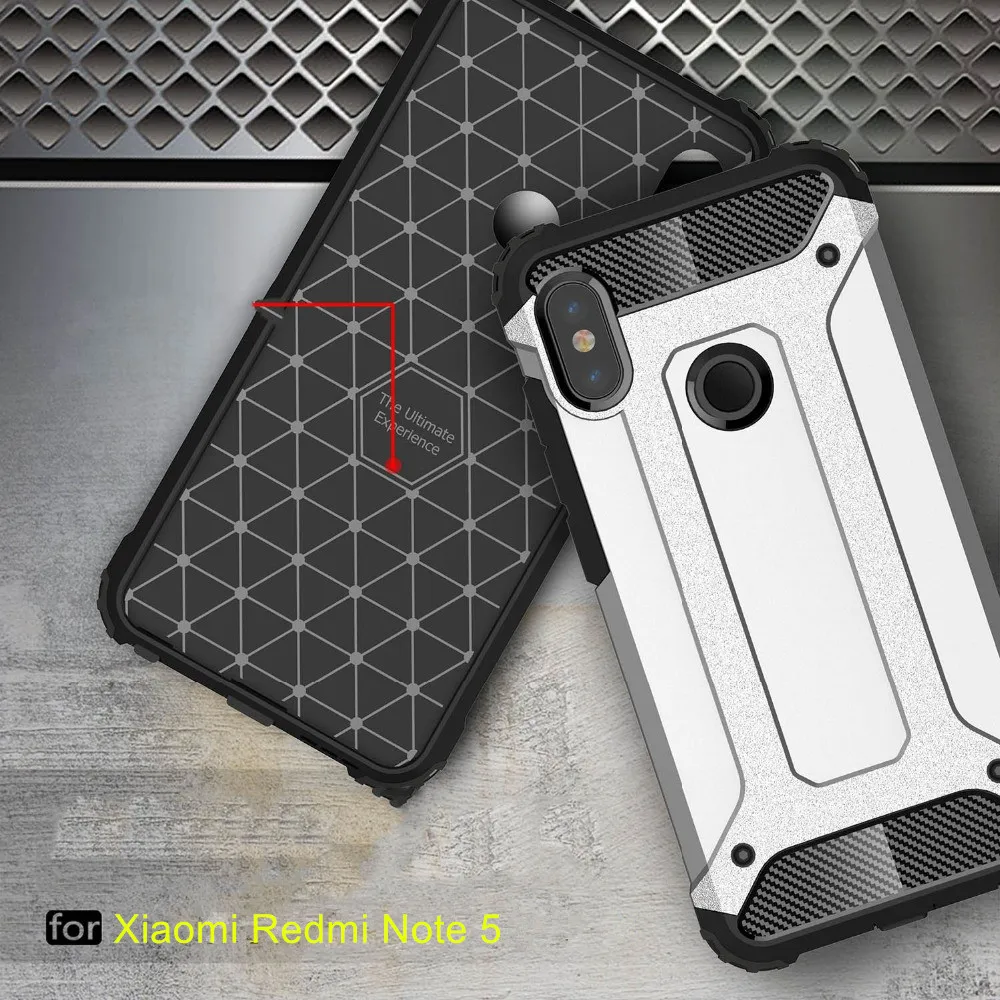 Чехол для Xiaomi Redmi Note 5 Роскошный Жесткий Прочный Гибридный армированный