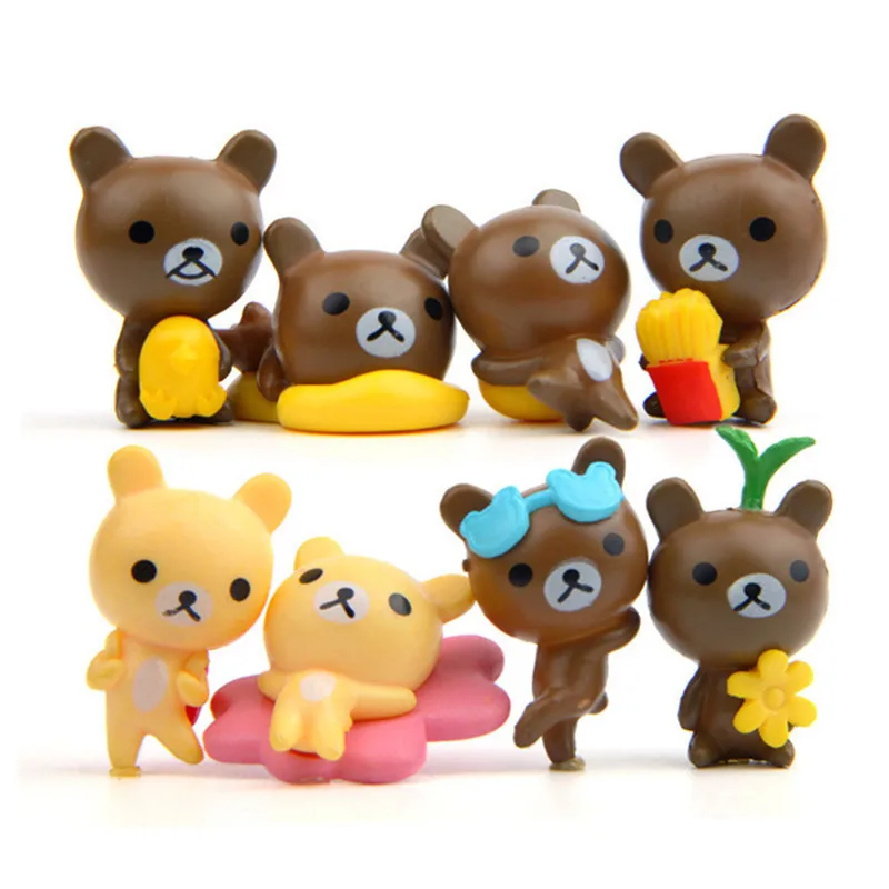 20pcs/set Kawaii Zakka 8 Rilakkuma Bear Lazy DIY Cake Doll Toys Figurines Fairy Ggrden Miniature Home Decoration Accessorie | Дом и сад