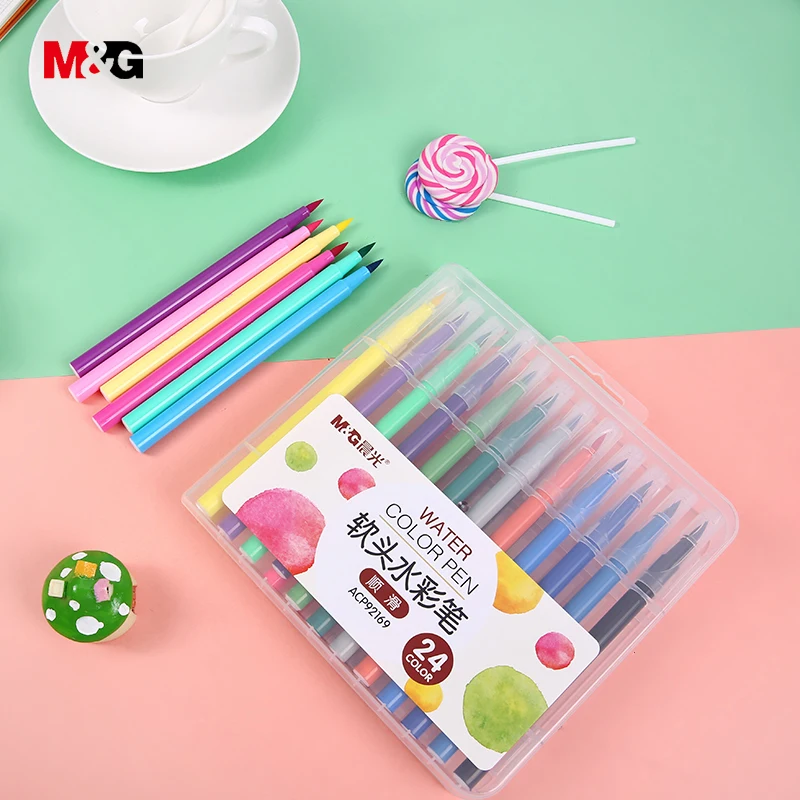 

M&G Watercolor brush manga markers set for school drawing colored marker pens for sketch art design suppies liners gift for kid