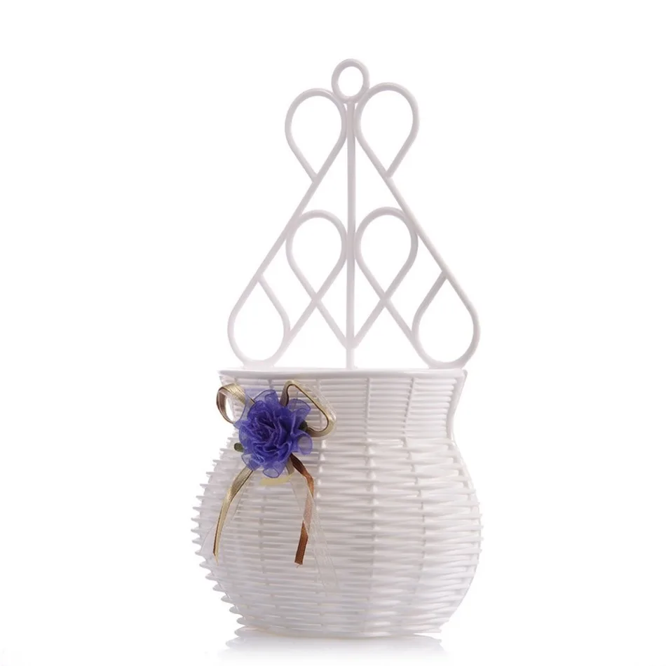 Flower Hanging Basket Vase Artificial Rattan Wall Small For Home Decoration 3 Colors | Дом и сад