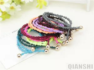 Новое поступление женские милые заколки для волос карамельного цвета с бусинами модная резинка для волос с бантом аксессуары для волос для девочек