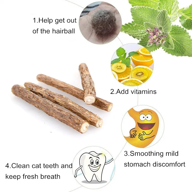 5/10 Pcs Cat Chew Sticks Cleaning Teeth Natural Matatabi Catnip Stick Snacks Toothpaste Pet Treats Toy | Дом и сад