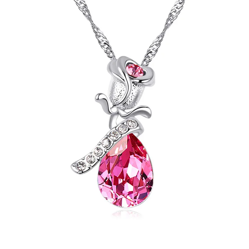 Новое поступление подвеска и ожерелье в виде Розы 5 цветов изготовлено из