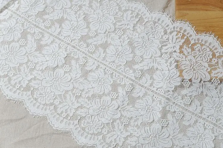 Ярдов/партия дюйма ширина 46 см черно-белая кость автомобиля отделка кружевом с