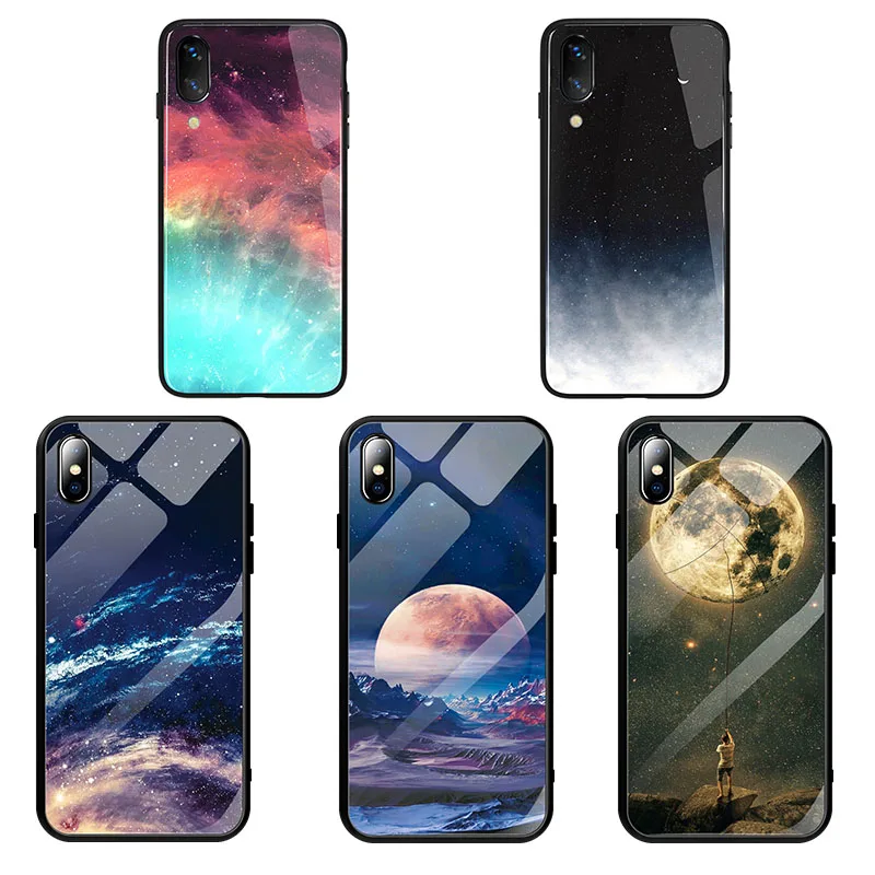 Стеклянный чехол для телефона iPhone XS Рождество XR X 7 8 10 6 s Plus роскошный силиконовый