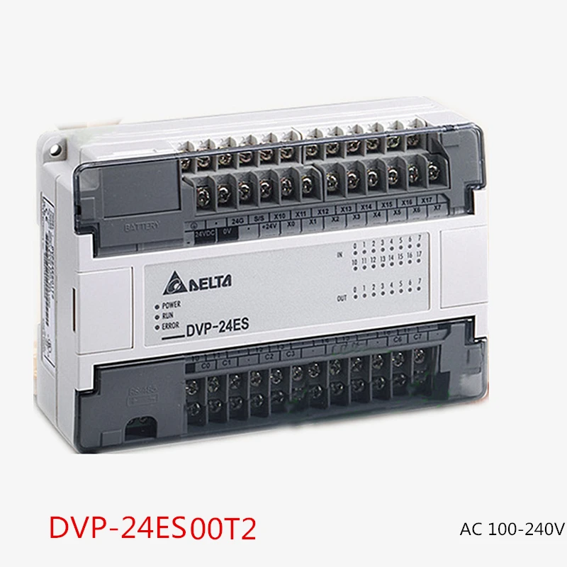 Delta PLC ES series DVP24ES00T2 24-точечный 16DI-8DO (NPN транзистор) AC Power New