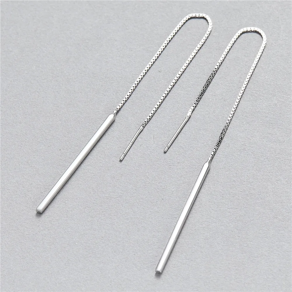 long bar ear line 100% 925 Sterling silver Jewelry fashion Hypoallergenic dangle earrings for women gift charms | Украшения и
