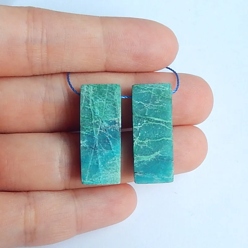Chrysocolla Earrings Charms Women Jewelry Gift Gem Customized birthday gift!!27x11x6mm 8.36g | Украшения и аксессуары