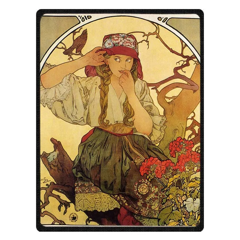 Alphonse Mucha, мягкое теплое одеяло, для кровати, дивана, дивана, на заказ, для путешествий, для детей, взрослых, пледы, одеяло
