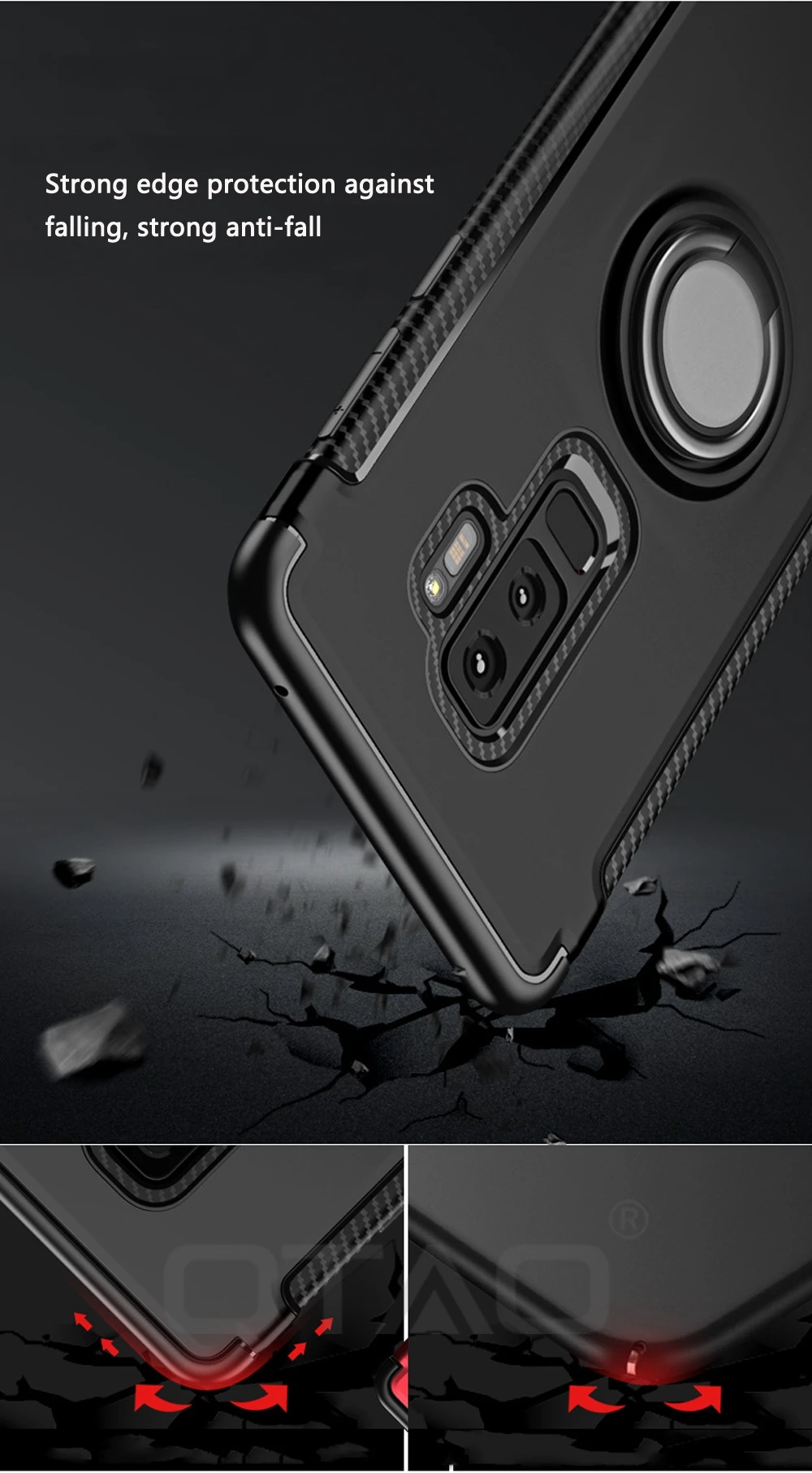 Противоударный защитный чехол OTAO для телефона Samsung S9 S8 Plus S7 Edge J3 J5 J7 J4, чехлы Note 9 8, магнитный автомобильный чехол-держатель