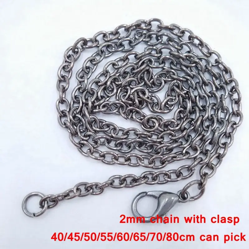 100 шт. в партии Металлическая черная звеньевая цепочка ожерелье фурнитура