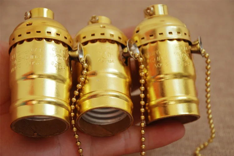 UL Edison цоколь лампы E26E27 винтажная розетка для золотистого цвета в ретро стиле