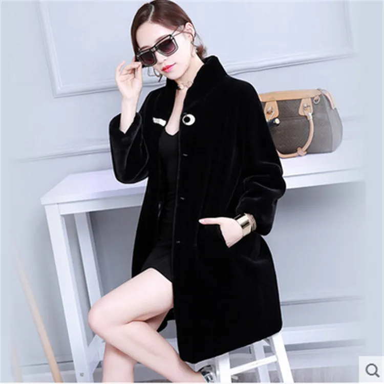 

Women Loose Faux Rabbit Fur Coat N41