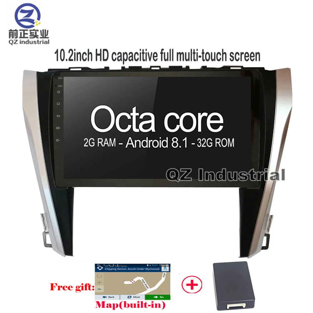QZ industrial HD 10 2 &quot8core Android 8. 0 T8 автомобильный DVD плеер для Toyota Camry 55 2015 с Canbus 3G 4G WIFI GPS BT