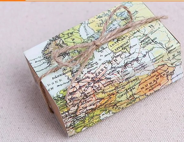 1000 шт. карта мира Свадебный Конфеты Коробки Подарочная коробка конфеты