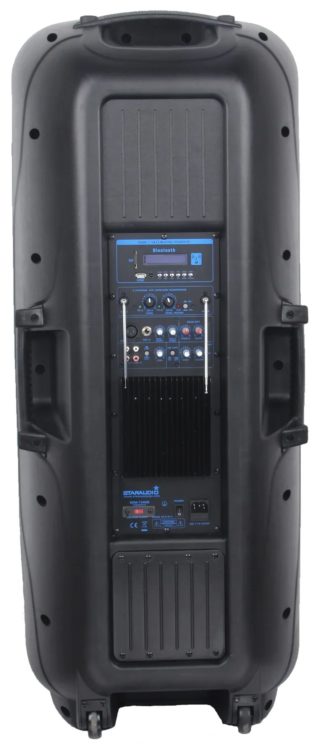 Staraudio Pro Dual 15 &quot4500 Вт DJ этап работает Активный USB SD FM BT Динамик/свет 2ch беспроводной