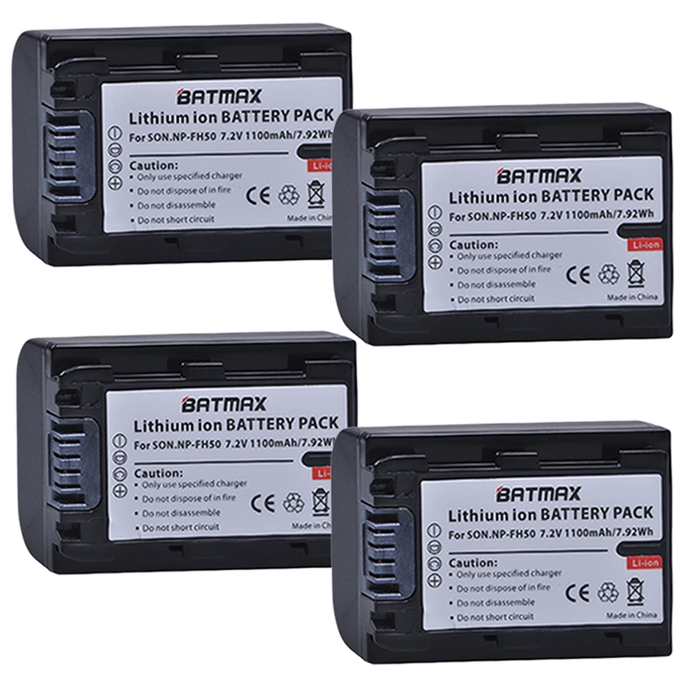 4 шт. аккумулятор для Sony A230 A290 A390 NP-FH50 HX100 HX200 | Электроника
