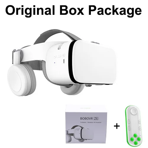 With White 051 BOBOVR Z6 Обновление 3D очки VR гарнитура Google Cardboard Bluetooth очки виртуальной реальности беспроводной VR шлем для смартфонов - Цвет: With White 051