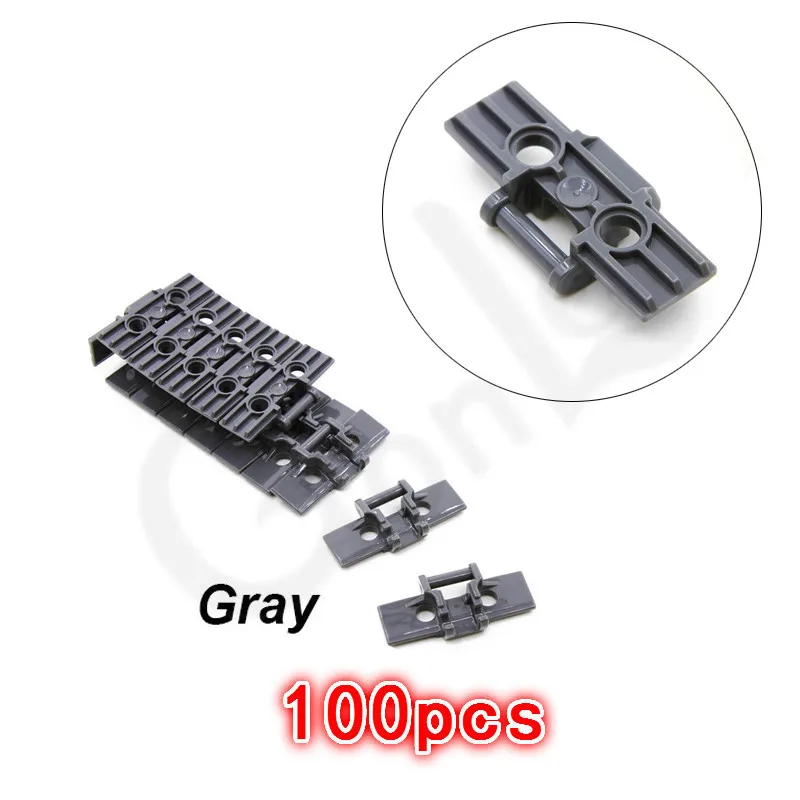 100Pcs-Large-Gray 100 шт./лот Technic Link протектора со скошенным краем Танк гусеничная цепь автомобильный трек коврик EV3 EV5 № 3873/15379 Technic Bloks Кирпичи Игрушки - Цвет: 100Pcs-Large-Gray