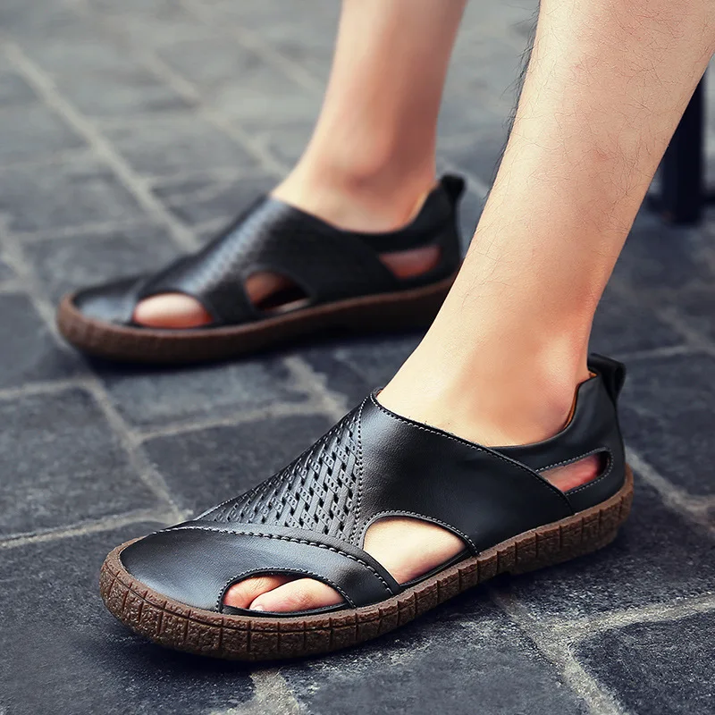 Популярные мужские сандалии модная мужская пляжная обувь для взрослых Летняя