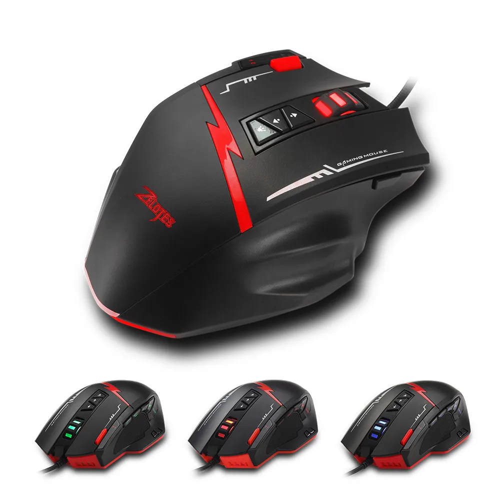 Игровая мышь Zelotes C15 проводная регулируемая 7000 DPI 13 программируемых кнопок