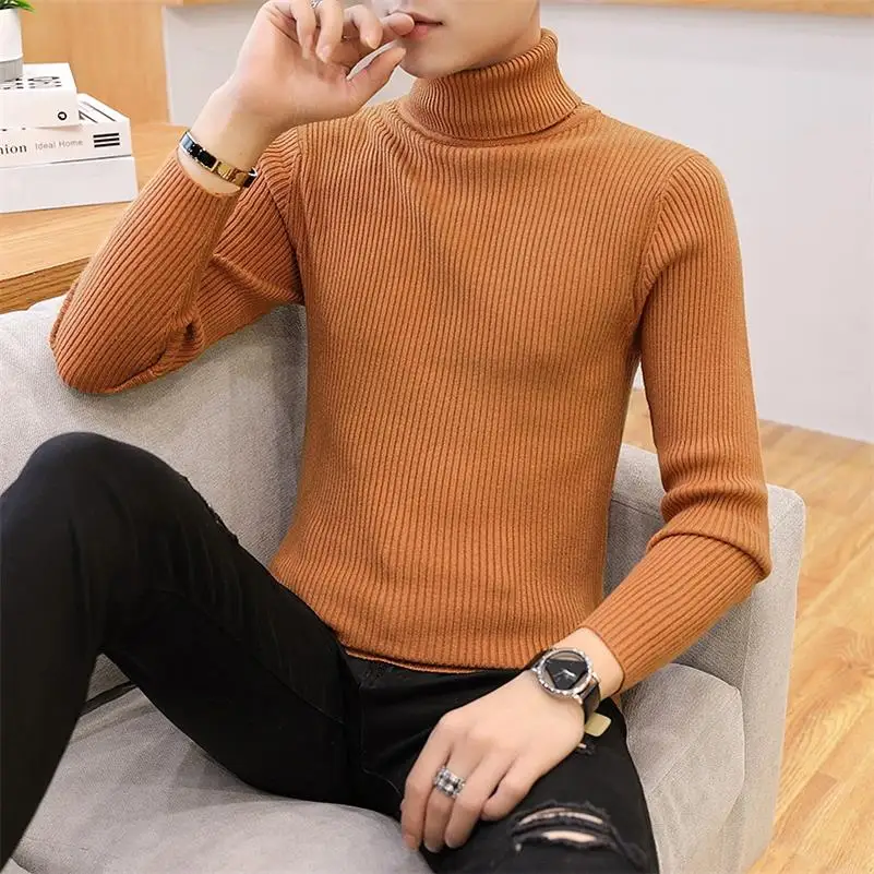 103 tuo se Winter Cashmere Thick Warm Sweater Men Turtleneck Brand Men's Sweater Slim Fit Pullover Men Knitwear Male Double Collar Sweaters - Цвет: 103 tuo se