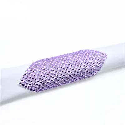 purple PF 10 шт. площадь кольца для салфеток для свадьбы фестиваль украшения Пластик стул пряжки Стол красочный орнамент с алмазной пряжкой - Цвет: purple