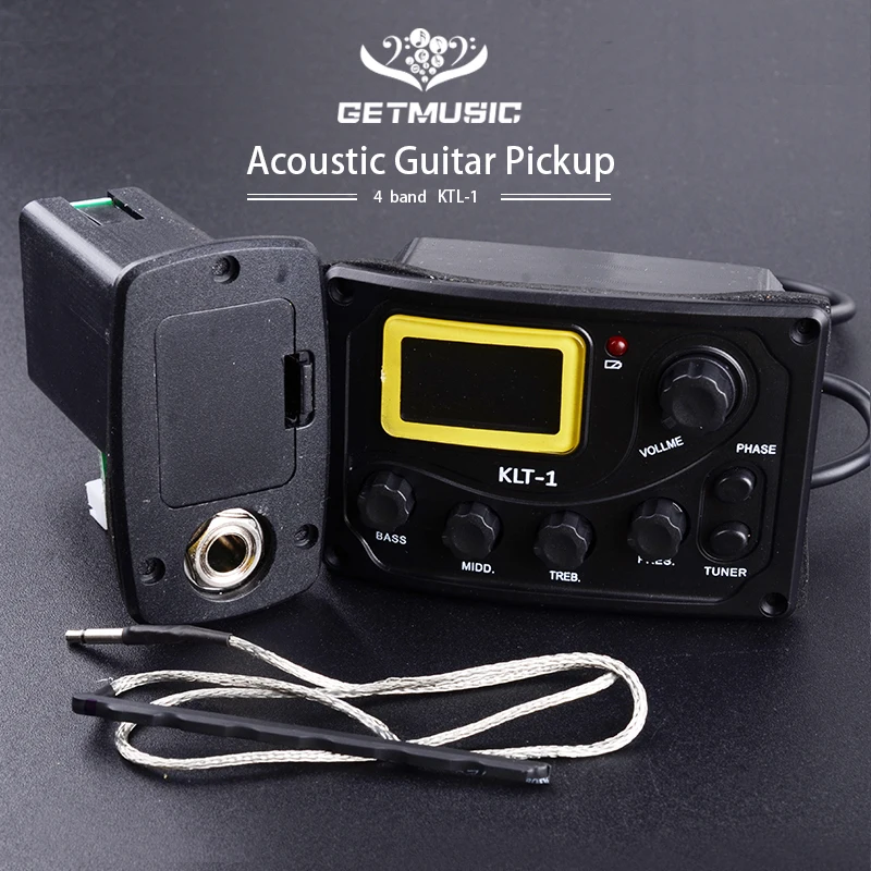 4 полосным KLT-1 Гитары предусилитель пьезо пикап эквалайзер EQ W/цифровой Procedding