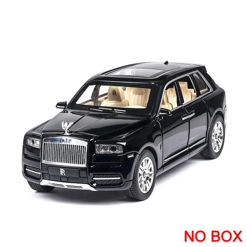 Black(No Box) 1:24 литая под давлением игрушка автомобиль металлический Роллс Ройсе Cullinan роскошный внедорожник сплав модель моделирование Звук Свет оттяните автомобиль игрушка для детей подарок - Цвет: Black(No Box)
